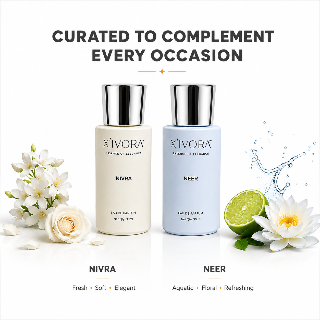 XIVORA NIVRA and NEER, displayed on a white background with notes.
