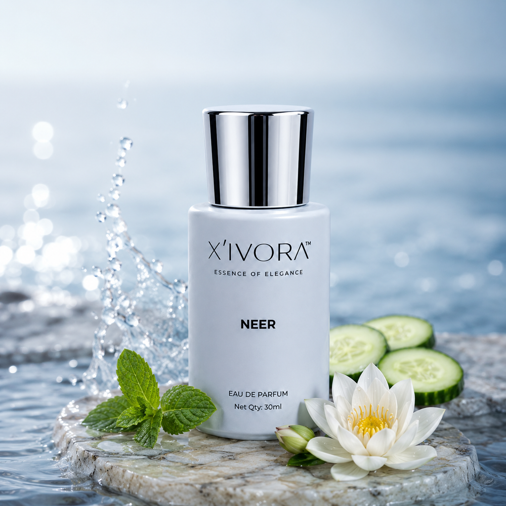 X'IVORA NEER  styled on a stone slab 