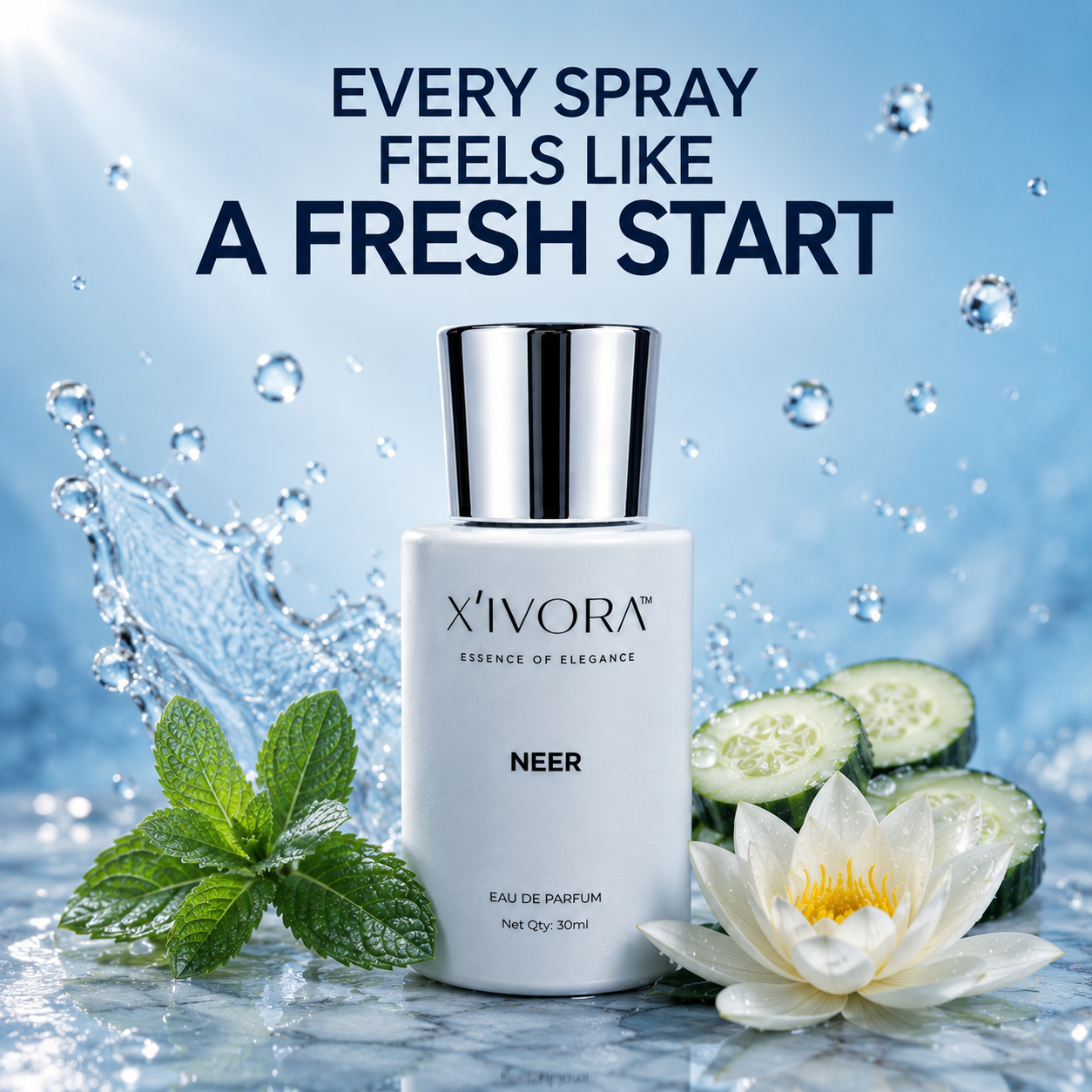 XIVORA Neer under the text A fresh start IN EVERY SPRAY.