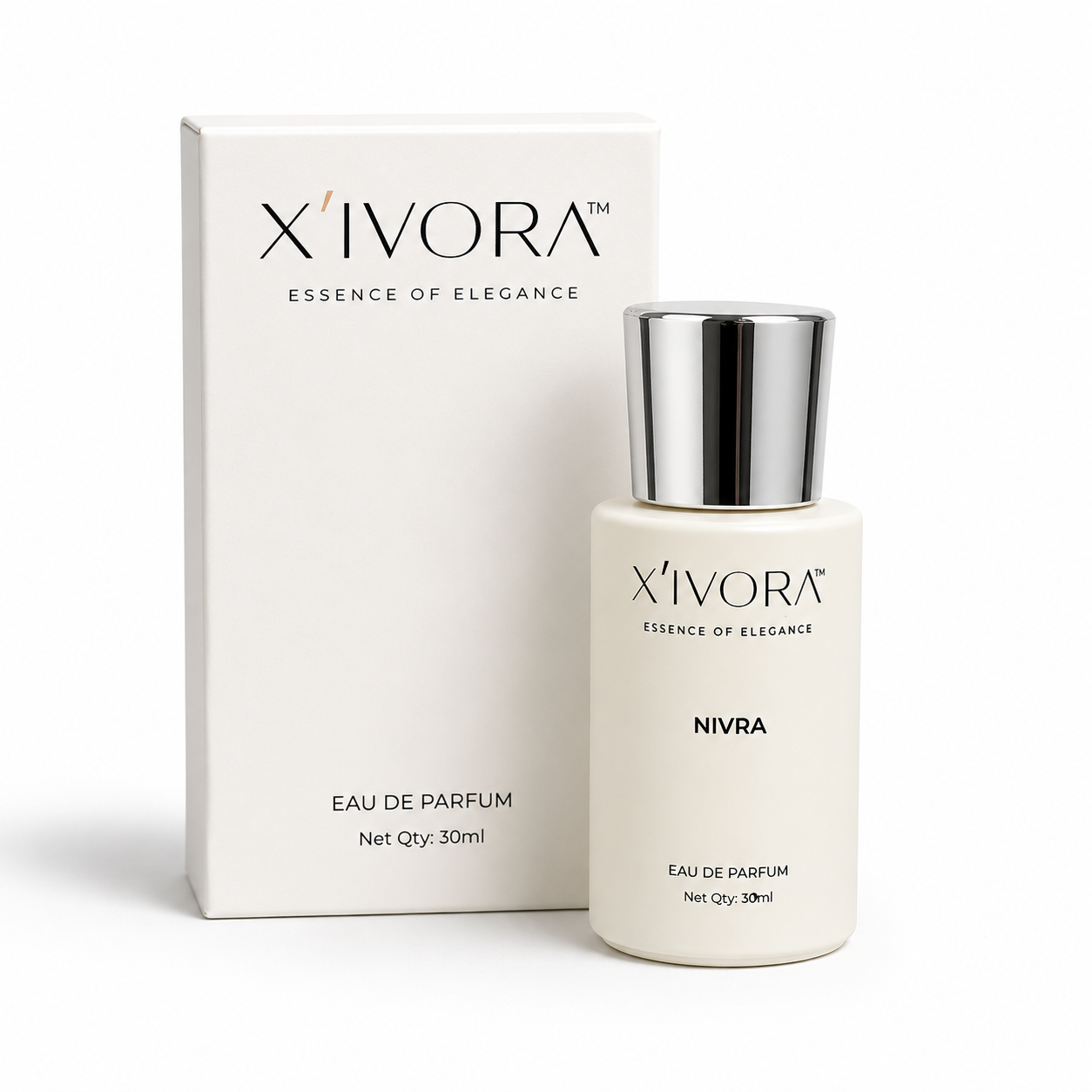 XIVORA NIVRA perfume bottle with luxury packaging