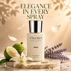 XIVORA Nivra under the text ELEGANCE IN EVERY SPRAY.