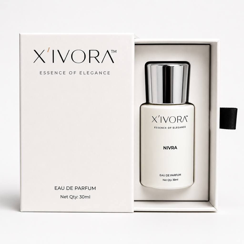 XIVORA NIVRA perfume bottle inside premium packaging