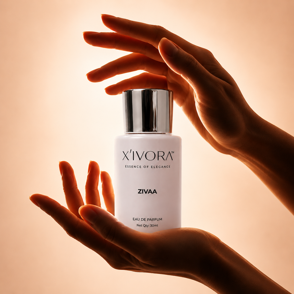 XIVORA ZIVAA luxury fragrance editorial campaign