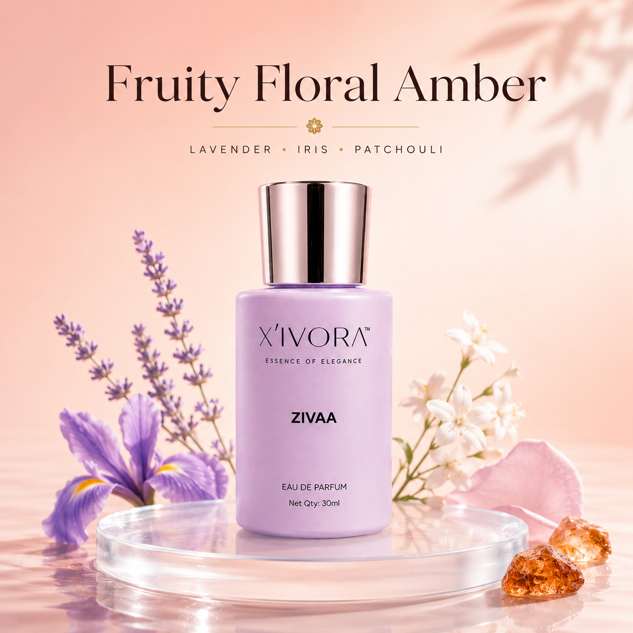 XIVORA ZIVAA Fruity Floral Amber Eau de Parfum.